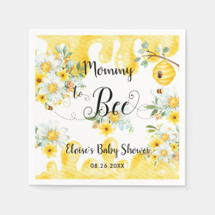 Niedliche Honey Bees Yellow Floral Baby Dusche Serviette