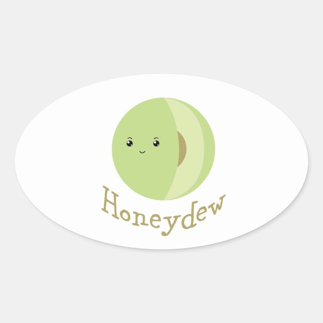 Niedliche Honeydew Ovaler Aufkleber (Vorderseite)