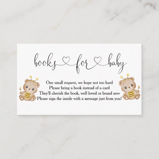 Niedliche Honigbärenbücher für Baby Begleitkarte (Vorderseite)