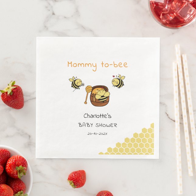 Niedliche Honigbiene mit Sweet Honey Baby Dusche Serviette (Beispiel)