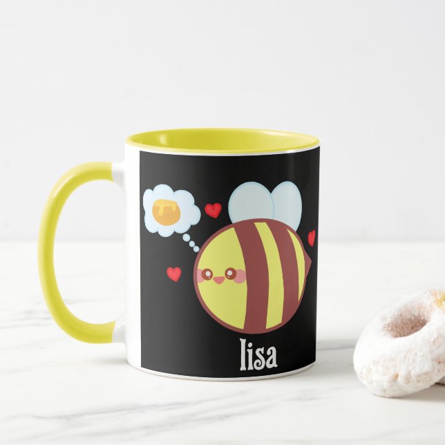 Niedliche Honigbiene Tasse (Mit Donut)