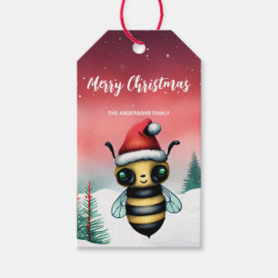 Niedliche Honigbiene Weihnachten Party Schneekinde Geschenkanhänger