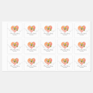 Niedliche Honigbienen Pink Heart Apiary Beekeeper  Etiketten