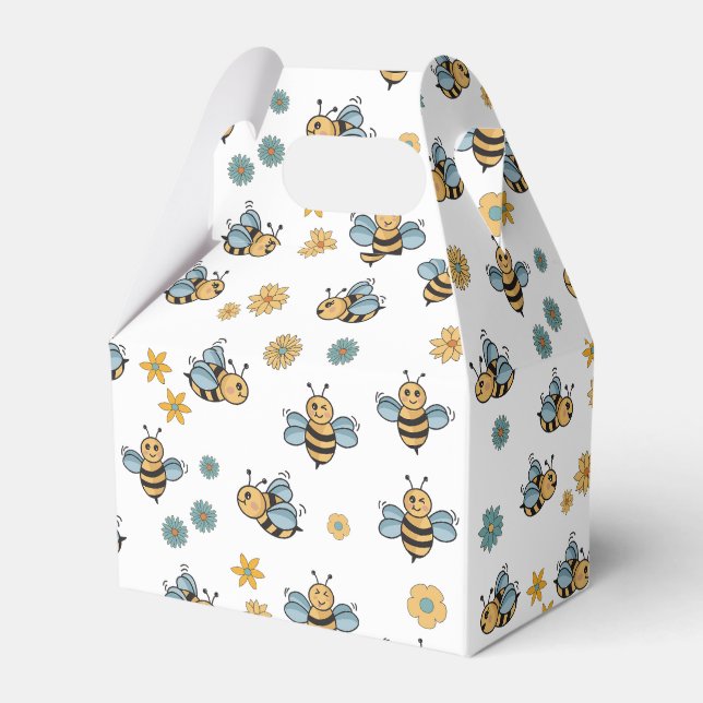 Niedliche Honigbienen und florale Wildblumen Geschenkschachtel (Vorderseite)