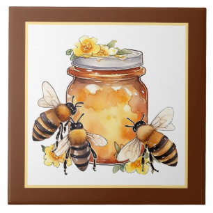 Niedliche Honigbienen Zuhause Fliese