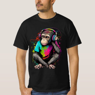 Niedliche Hörmusik des Affen, musikalischer Affe T-Shirt