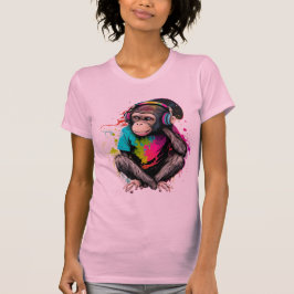 Niedliche Hörmusik des Affen, musikalischer Affe T-Shirt