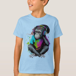Niedliche Hörmusik des Affen, musikalischer Affe T-Shirt