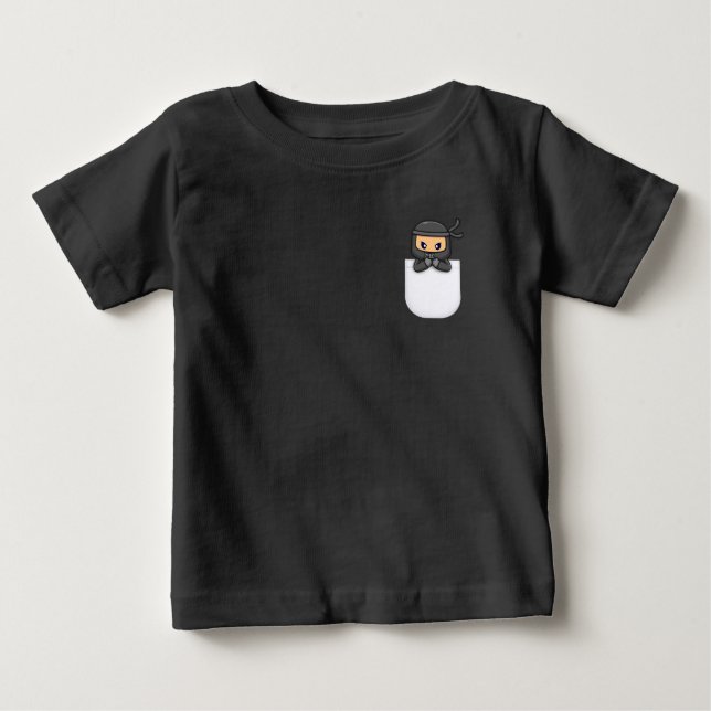 Niedliche Hosentasche Ninja I Vector Design Baby T-shirt (Vorderseite)