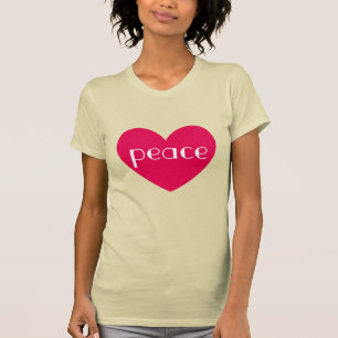 Niedliche Hot-Pink-Herzfriedensmeldung T-Shirt