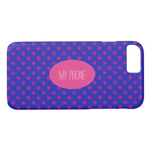 Niedliche Hot-Pink-Punkte auf blau Case-Mate iPhone Hülle