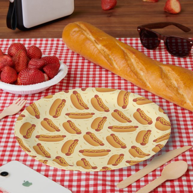 niedliche Hotdog-Party-Liebhaber  Pappteller (Picknick)