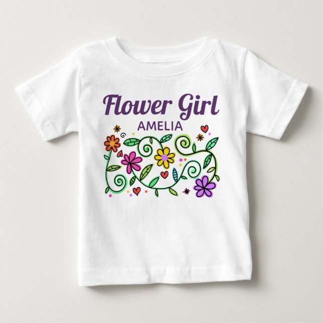 Niedliche Hübsche Blume Kunst, Dichtung und Musik Baby T-shirt (Vorderseite)