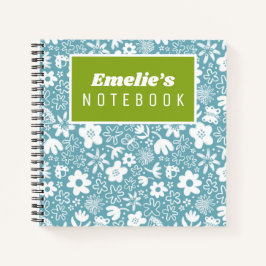 Niedliche hübsche Blume und lebhafte Insektenmädch Notizbuch