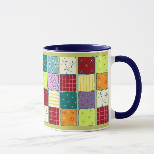 Niedliche hübsche Patchwork-Mosaik-Muster-Tasse Tasse (Rechts)
