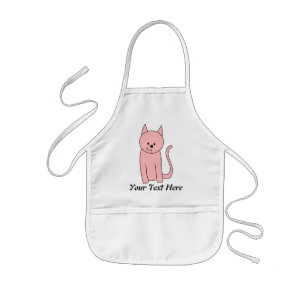 Niedliche hübsche rosa Katze Kinderschürze