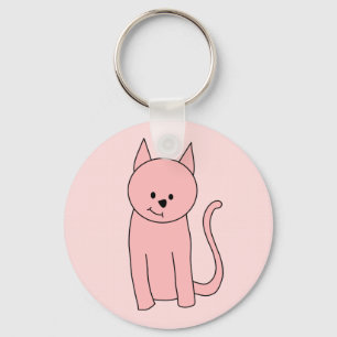 Niedliche Hübsche Rosa Katze Schlüsselanhänger