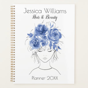 Niedliche hübsche Rose in Aquarellblau Planer