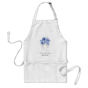 Niedliche hübsche Rose in Aquarellblau Schürze