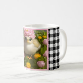 Niedliche Hühner und Blume Frühjahr Kaffeetasse