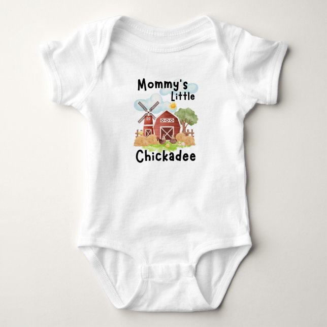 Niedliche Hühner und Hühner Baby Bodysuit Baby Strampler (Vorderseite)