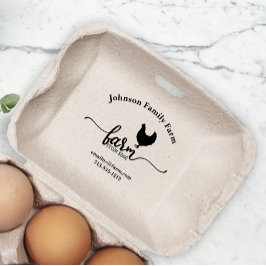 Niedliche Hühnerfarm Frische Eier Faltschachtel mi Gummistempel
