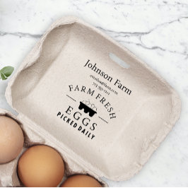 Niedliche Hühnerfarm Frische Eier Faltschachtel mi Gummistempel