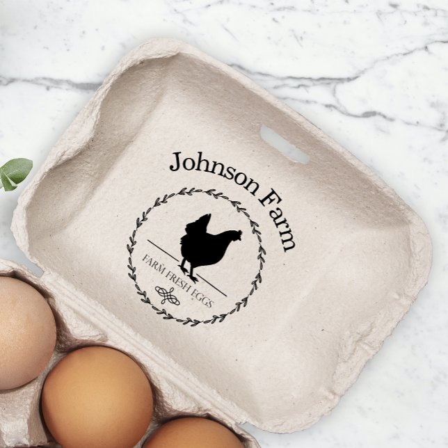 Niedliche Hühnerfarm Frische Eier Faltschachtel mi Gummistempel (Von Creator hochgeladen)