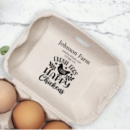 Niedliche Hühnerfarm Frische Eier Faltschachtel mi Gummistempel