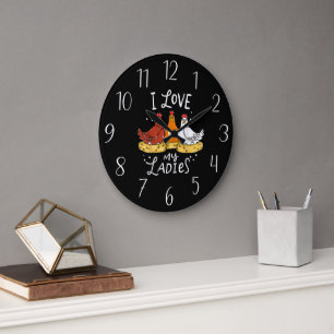 niedliche Hühnerliebhaber Wortart Große Uhr