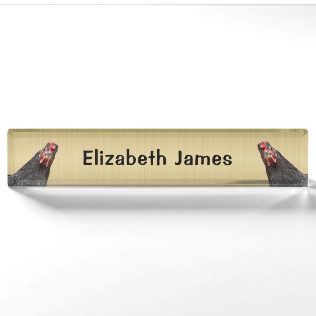 Niedliche Hühnerportraits Personalisiert Namensplakette (Vorderseite)