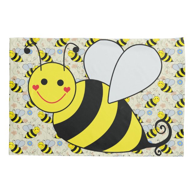 Niedliche Hummel-Biene Kissenbezug (Rückseite)