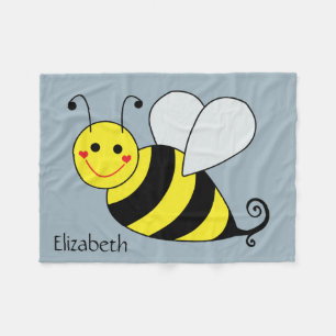 Niedliche Hummel-Biene personalisiert Fleecedecke