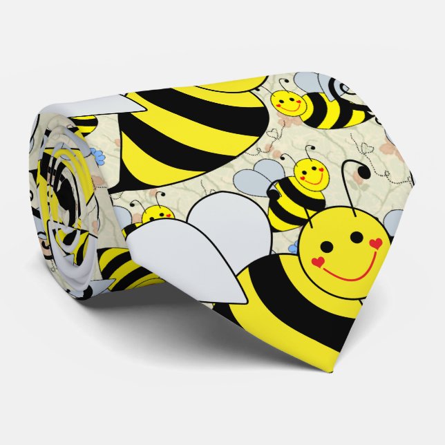 Niedliche Hummel-Bienen Krawatte (Gerollt)