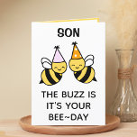 Niedliche Hummel Bienenkind Son Happy Geburtstag Dankeskarte<br><div class="desc">Suchen Sie eine einzigartige Möglichkeit,  Ihre Liebe und Ihren Spaß Ihrem Kind auszudrücken? Unsere lustige Hummelspielkarte ist die perfekte Wahl für Ihren Sohn zum Geburtstag! Passen Sie es an,  indem Sie Ihre eigene persönliche Nachricht hinzufügen. Im Design finden sich zwei Bienen mit rosa und orangefarbenen Geburtstagshats.</div>