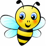 Niedliche Hummel Fotoskulptur Magnet<br><div class="desc">Diese klare magnetische AcrylFotoskulptur, vervollkommnen, um allen Kühlschrank, Eigenschaften ein niedlicher gelber Hummel-Cartooncharakter mit blauen Augen und rosigen Backen zu beleben.</div>