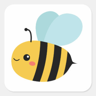 Niedliche Hummel Quadratischer Aufkleber