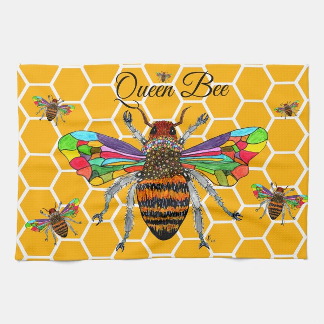 Niedliche Hummel Queen Bee Kitchen Handtuch (Horizontal)