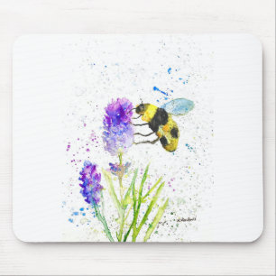 Niedliche Hummel und Blume Aquarell Mousepad