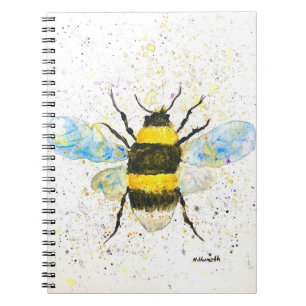 Niedliche Hummel Wasserfarben Notizblock