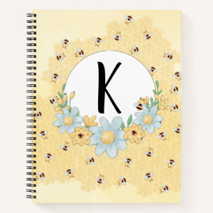 Niedliche Hummeln Mit Monogramm Notizbuch