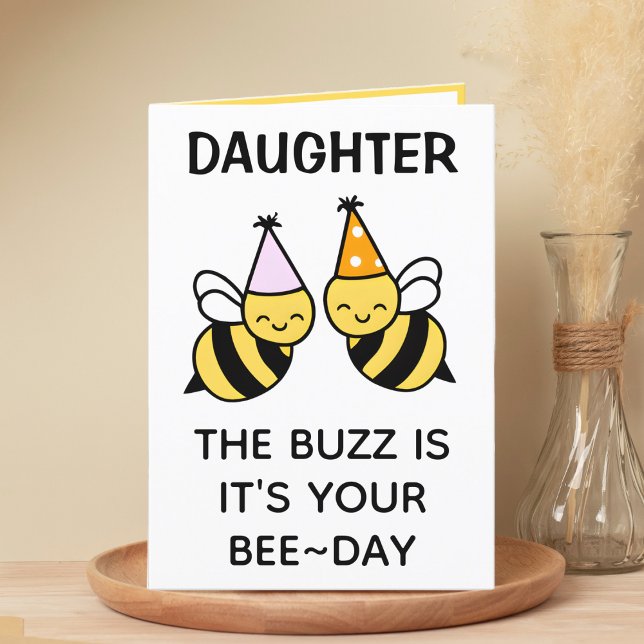 Niedliche Hummeln-Tochter glücklich Geburtstag Dankeskarte (cute bee bumblebee birthday card for daughter)