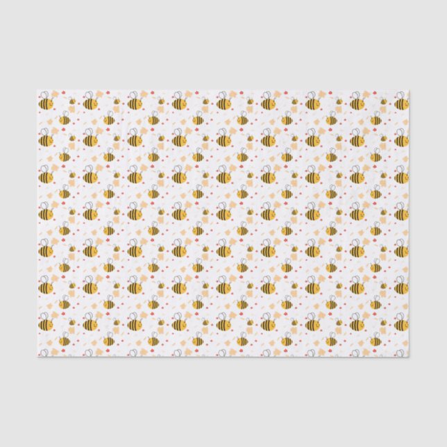 Niedliche Hummeln und Blume Seidenpapier (Vorderseite)