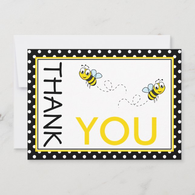 Niedliche Hummeln Vielen Dank Note Card Mitteilungskarte (Vorderseite)