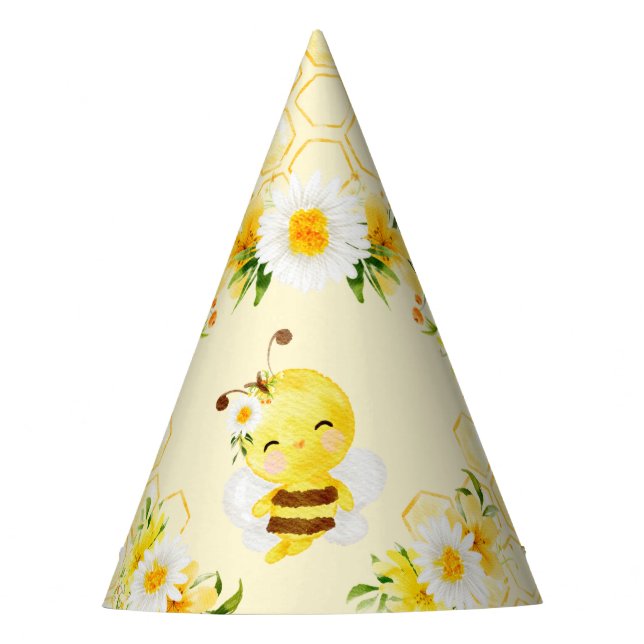 Niedliche Hummelwaben Geburtstag Partyhütchen (Vorderseite)