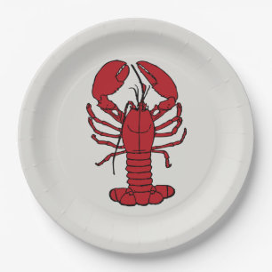 Niedliche Hummer Strandtafel Pappteller
