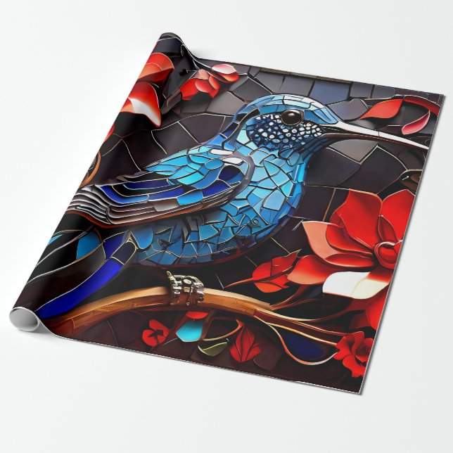 Niedliche Hummingbird-Mosaike dekorativ Geschenkpapier (Ungerollt)
