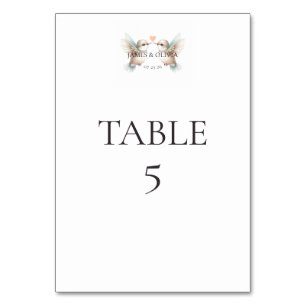 Niedliche Hummingbird Wedding Tischnummer Card