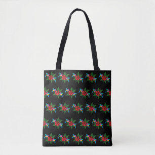 Niedliche Hummingsvögel auf Hibiskus Blume Cartoon Tasche