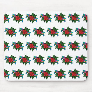 Niedliche Hummingvögel auf Hibiskus Blume Cartoon Mousepad